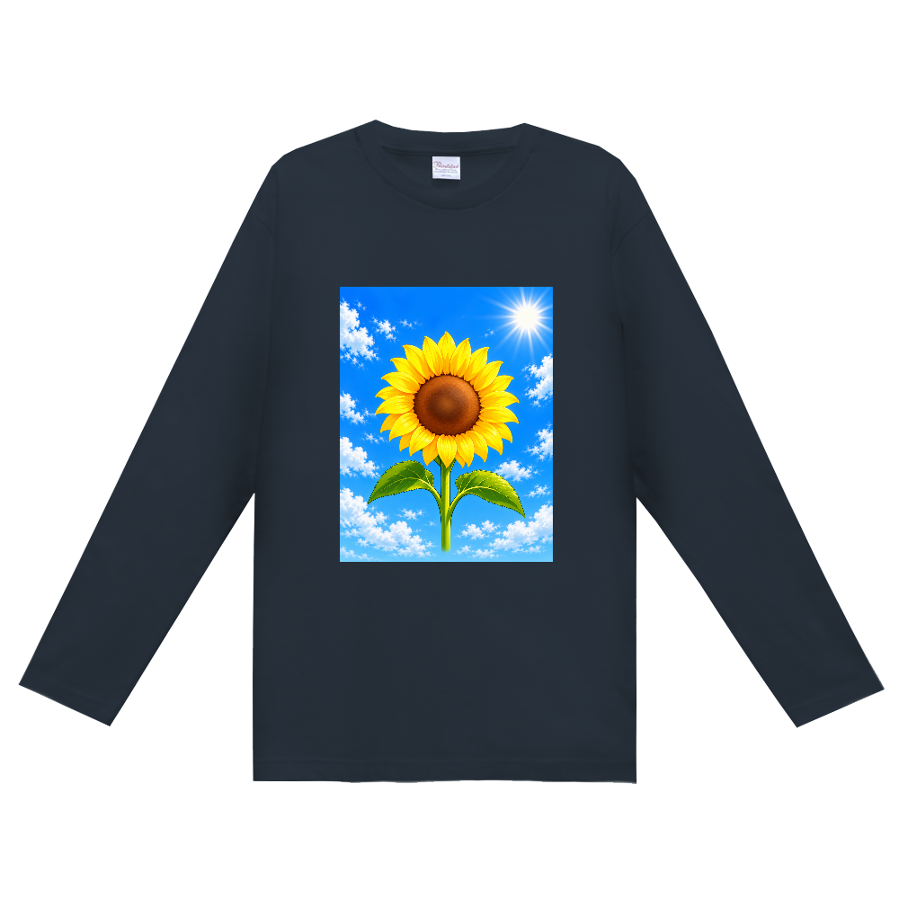 青空に輝くひまわりの長袖Tシャツ