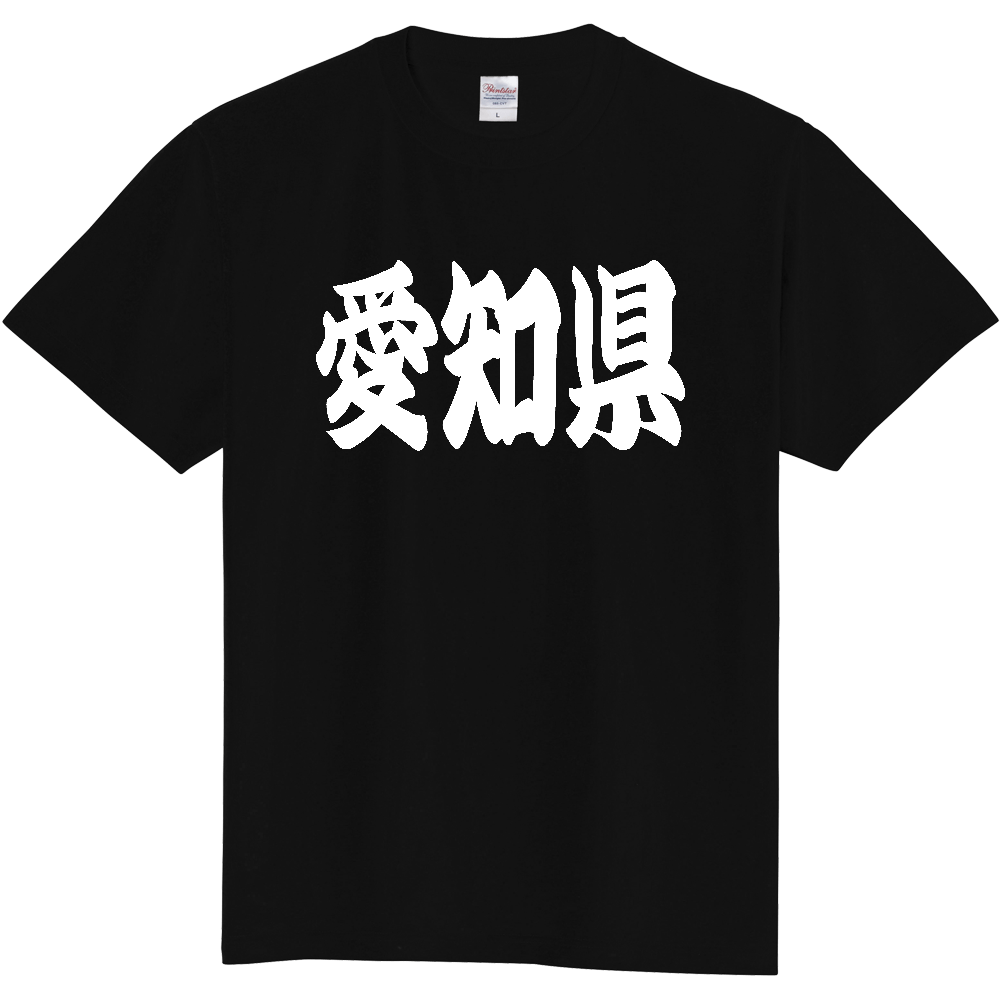 【都道府県】  「愛知県」 和風 極太毛筆 白文字 Tシャツ [愛知県]