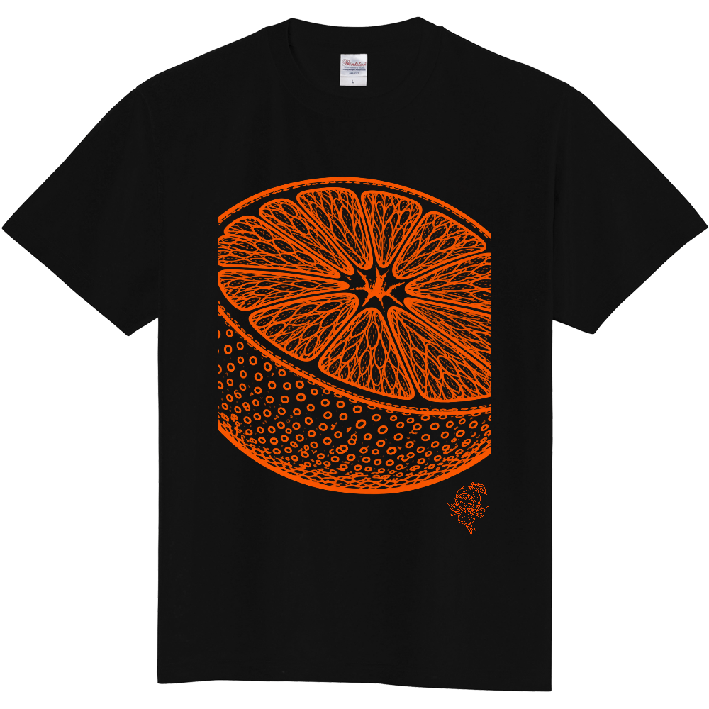 Tシャツ/みかん/ブラック