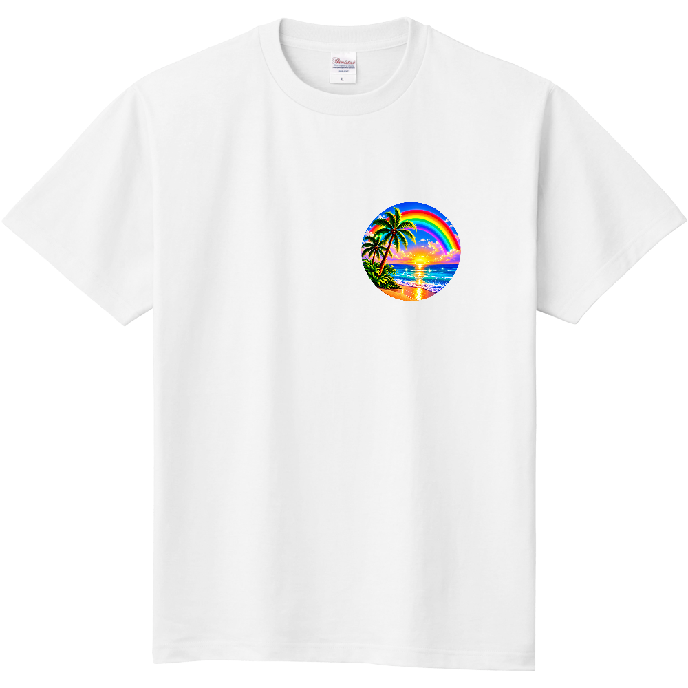 【CHILL】レインボーパラダイス ワンポイントTシャツ 　　　　　　【CHILL】Rainbow Paradise One-Point T-Shirt