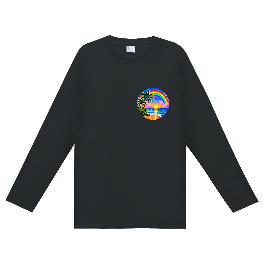 【CHILL】レインボーパラダイス ワンポイント長袖Tシャツ 【CHILL】Rainbow Paradise One-Point Long Sleeve T-Shirt