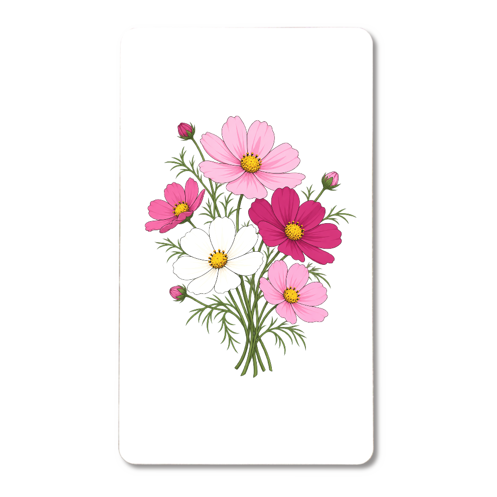 秋風に揺れるコスモスの花束