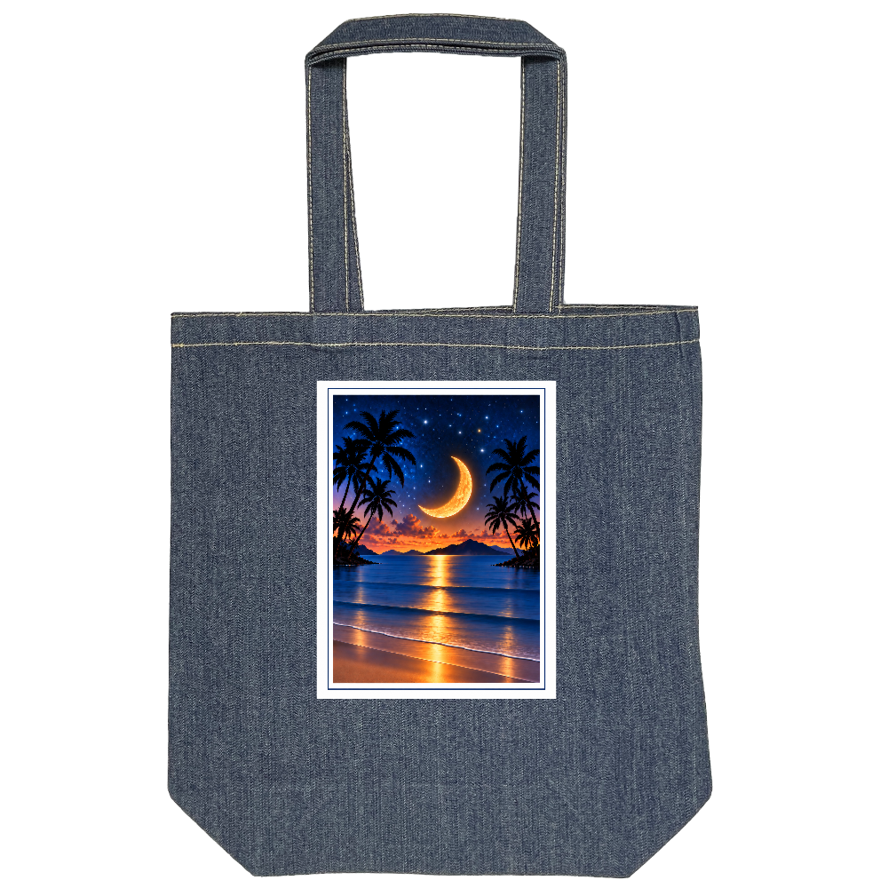 【CHILL】トワイライトパラダイス デニムトートバッグ / Twilight Paradise Denim Tote Bag