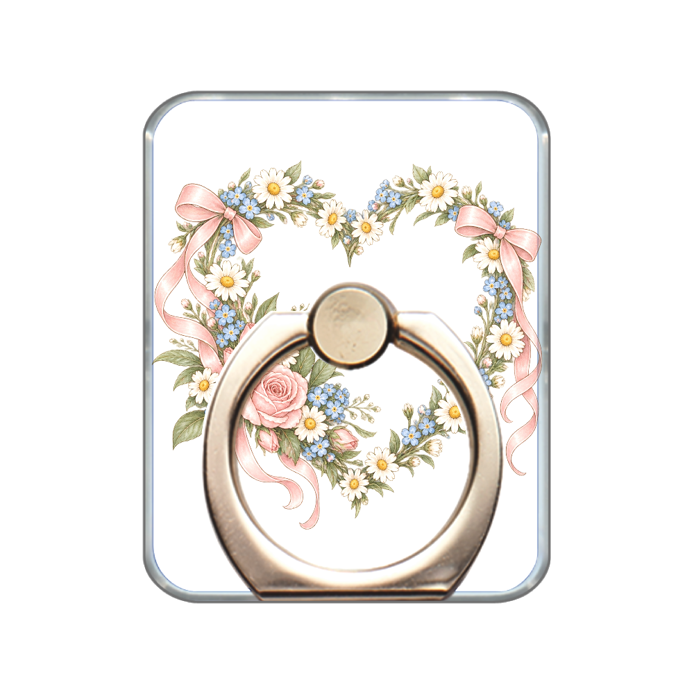 リボンの花ハート