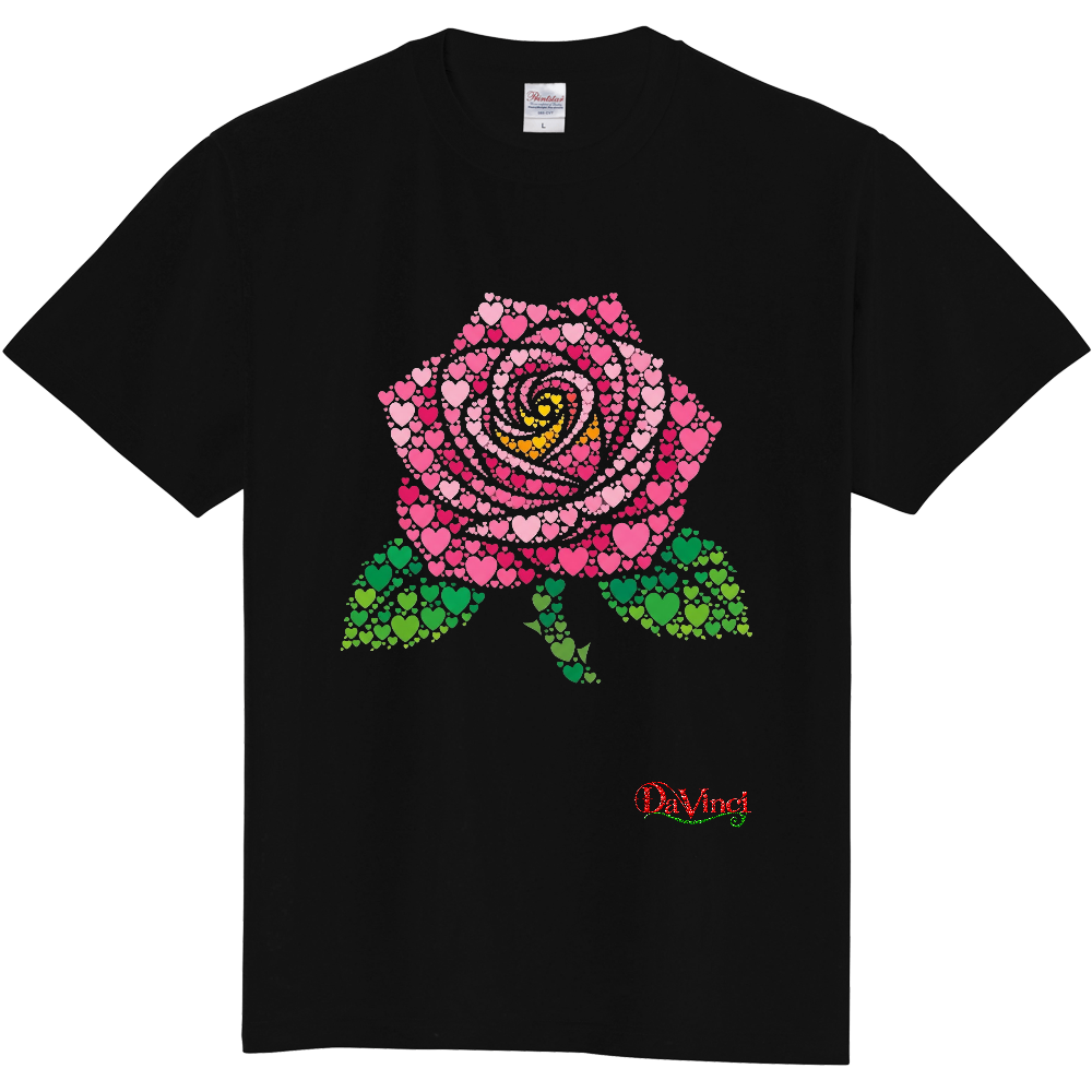 Tシャツ/バラⅡ/ブラック/ハート