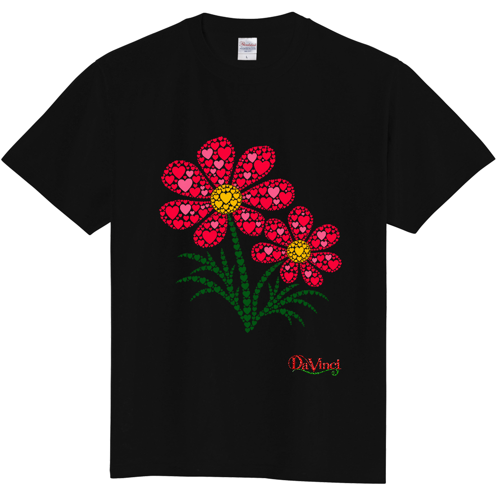 Tシャツ/コスモス/ブラック/ハート