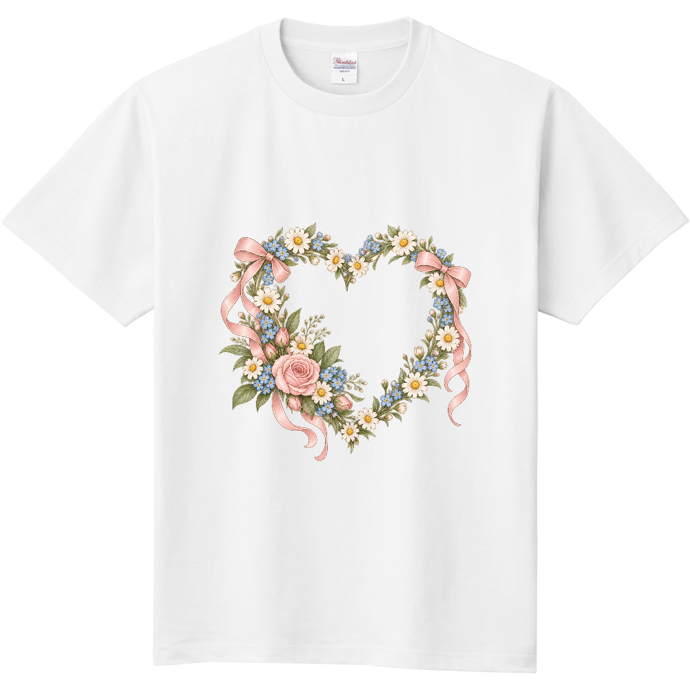 リボンの花ハート