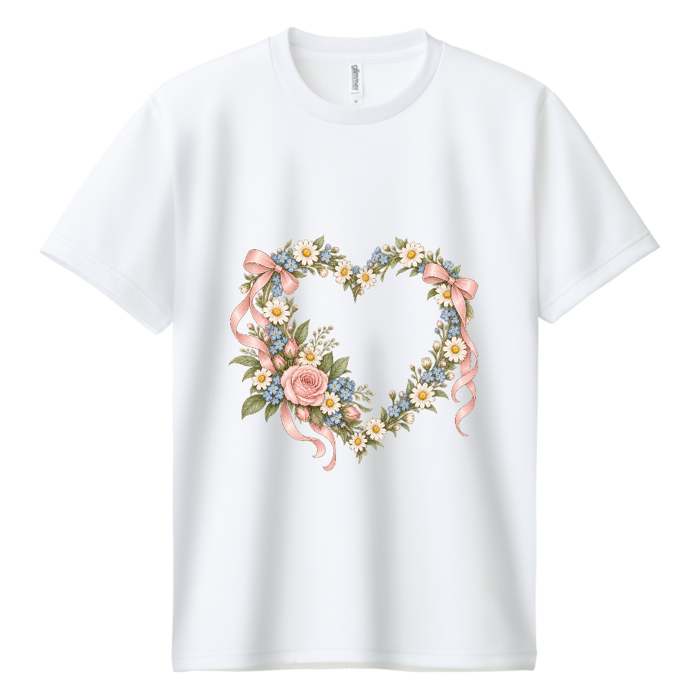 リボンの花ハート