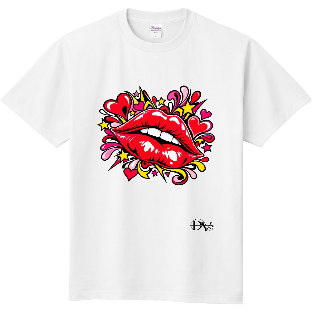  Tシャツ/CRAZY LIPS/ホワイト