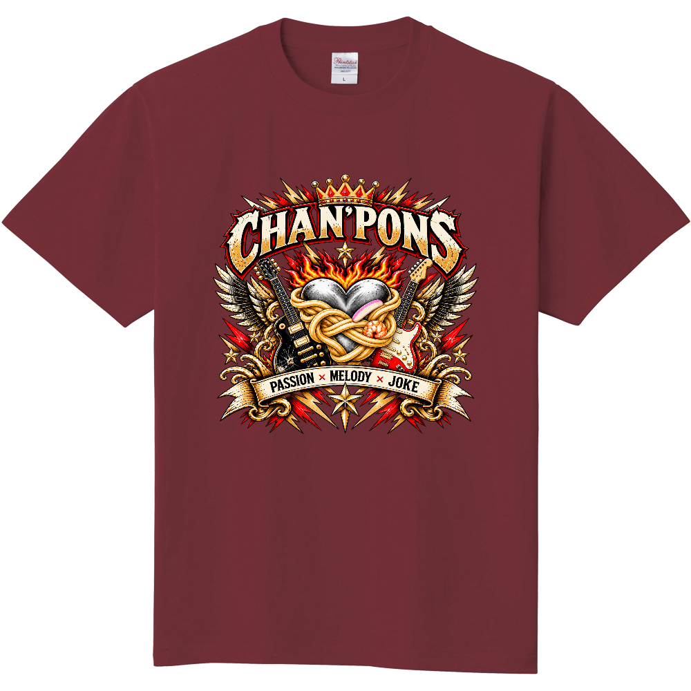 CHA N’ PONS|PASSION × MELODY × JOKE ロックTシャツ