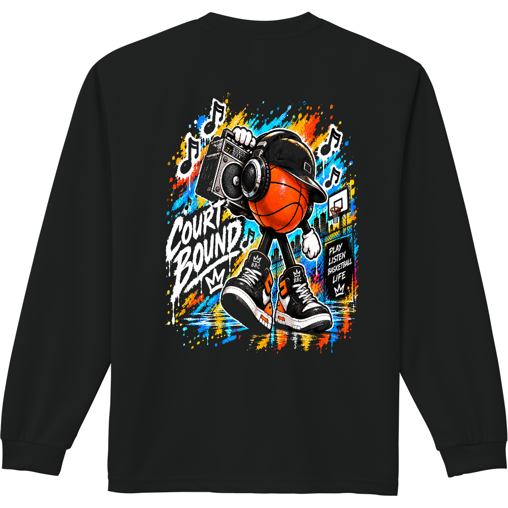 ロンT CourtBound ブラック バックプリント