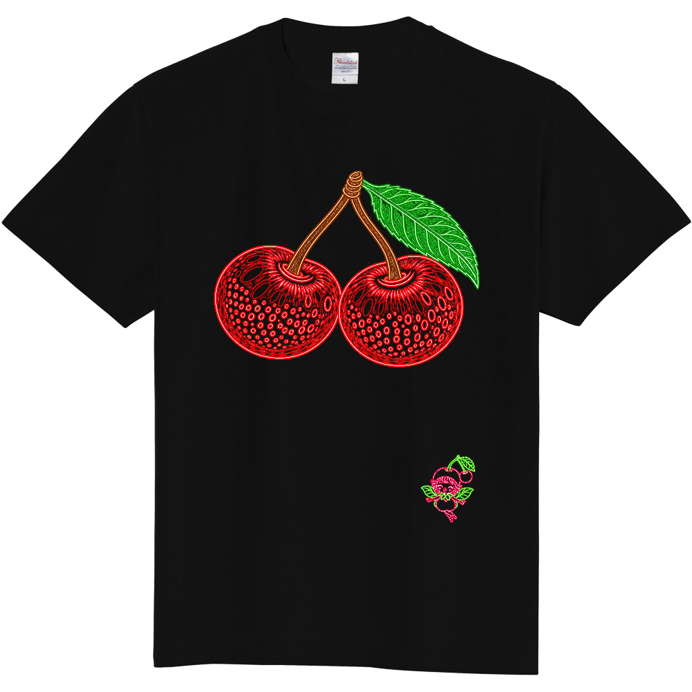Tシャツ/さくらんぼ/ブラック