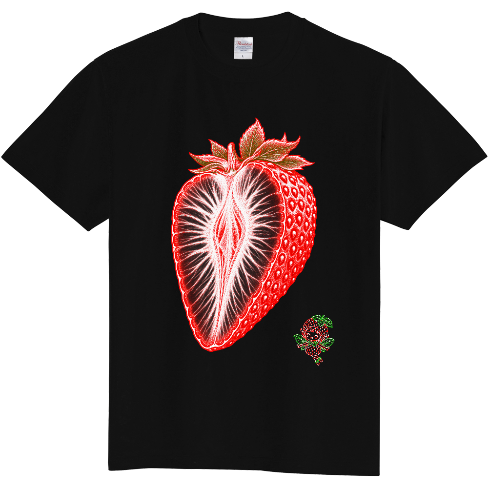 Tシャツ/いちご/ブラック