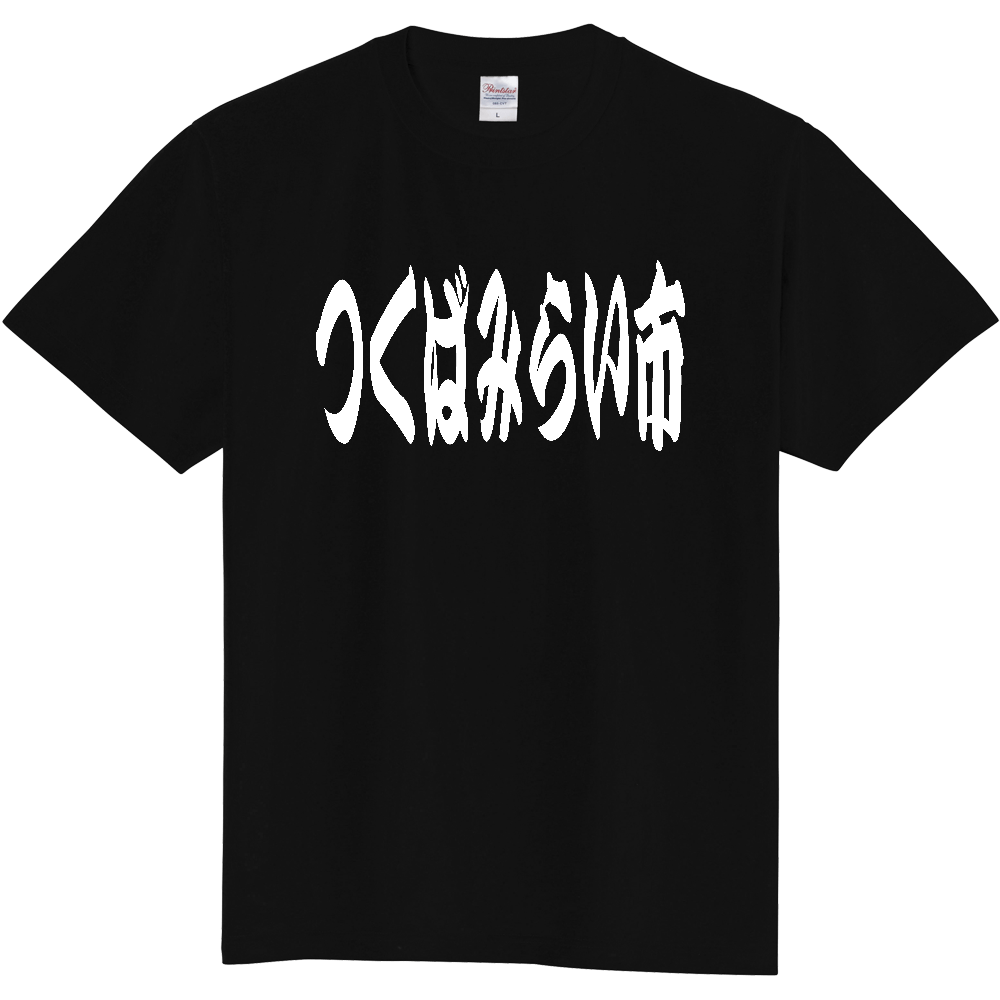 【市区町村】[茨城県] 「つくばみらい市」 和風 極太 毛筆 白文字 ご当地 グッズ Tシャツ