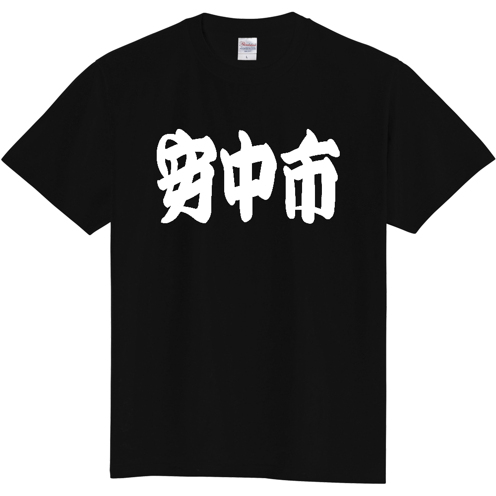 【市区町村】[群馬県] 「安中市」 和風 極太 毛筆 白文字 ご当地 グッズ Tシャツ