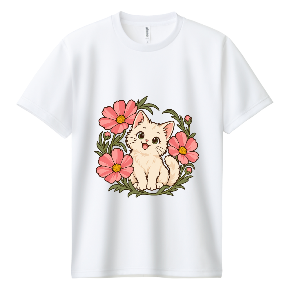 花かんむりの午後|コスモスと子ねこ