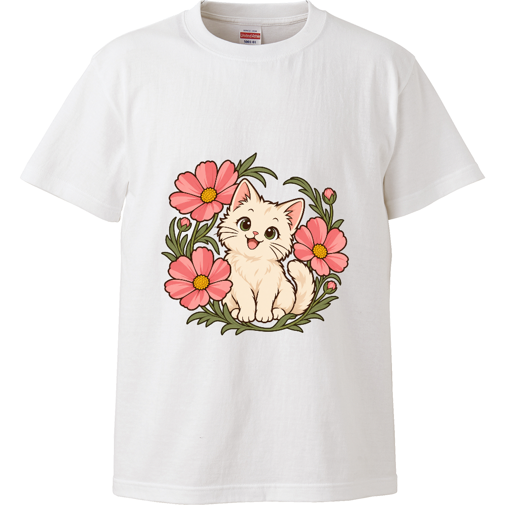 花かんむりの午後｜コスモスと子ねこ