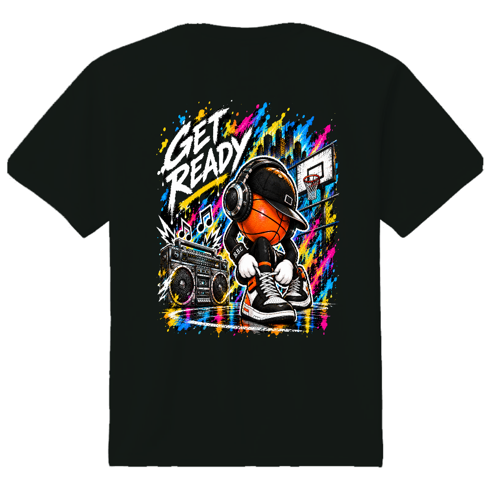 GET READY ブラック バックプリント