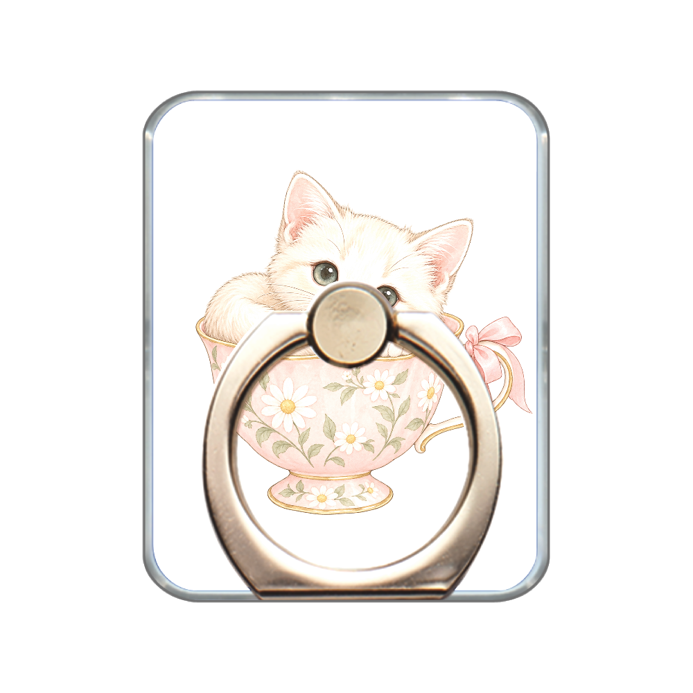 花のカップとこねこ