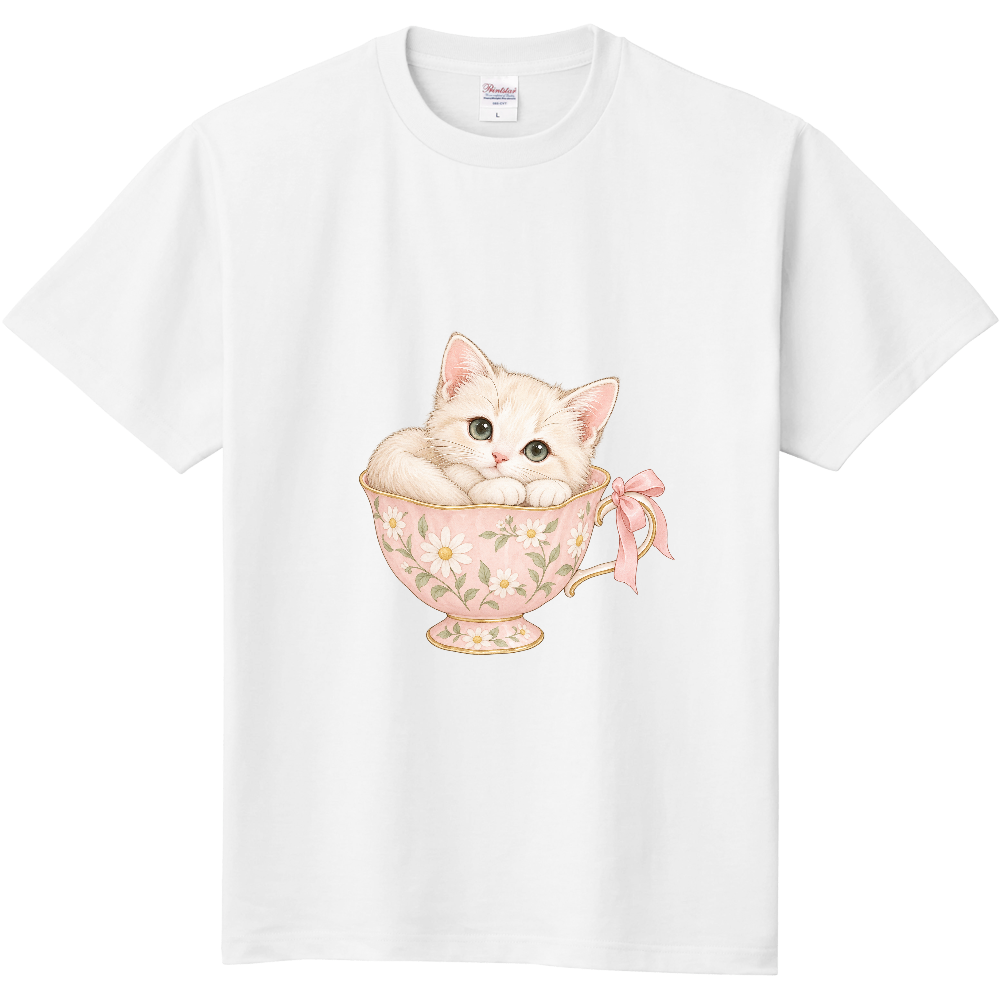花のカップとこねこ