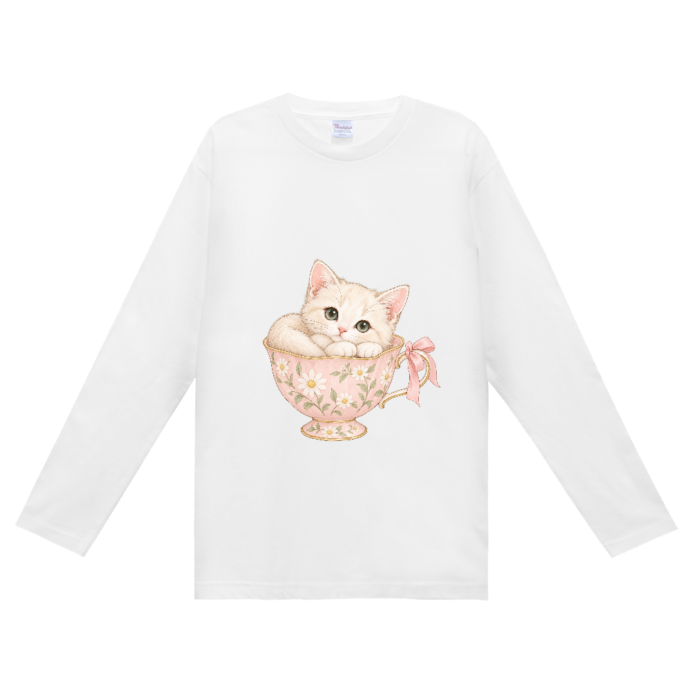 花のカップとこねこ