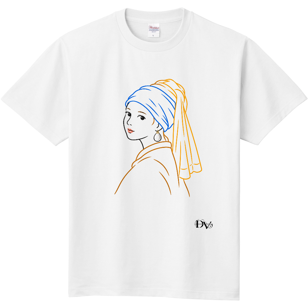 Tシャツ/真珠の耳飾りの少女/ホワイト