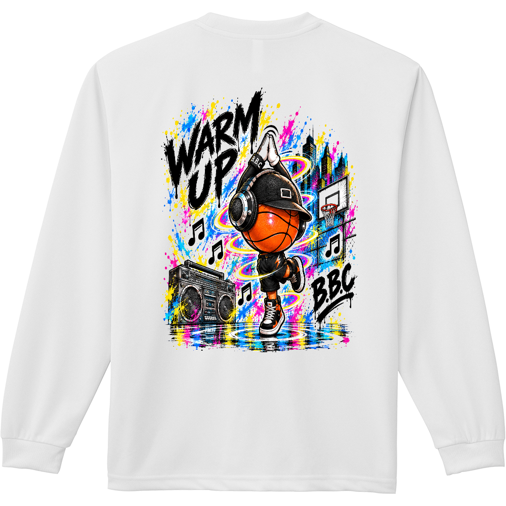 ロンT WARM UP バックプリント