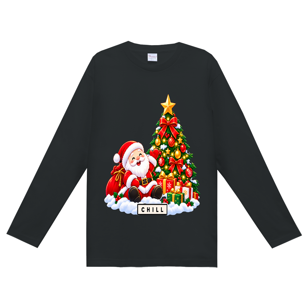 【CHILL】サンタとクリスマスツリー 長袖Tシャツ / Santa & Christmas Tree Long Sleeve T-Shirt