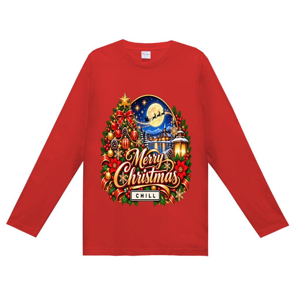 【CHILL】ムーンライトクリスマス 長袖Tシャツ / Moonlight Christmas Long Sleeve T-Shirt