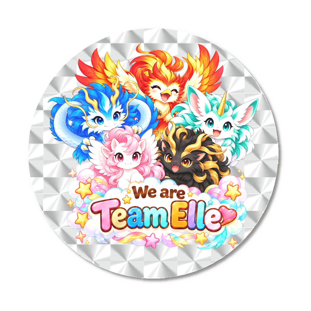 Team Elle全員集合キラキラ缶バッジ(銀)