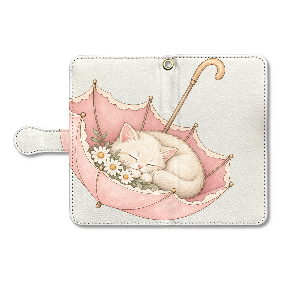 傘で眠るこねこ