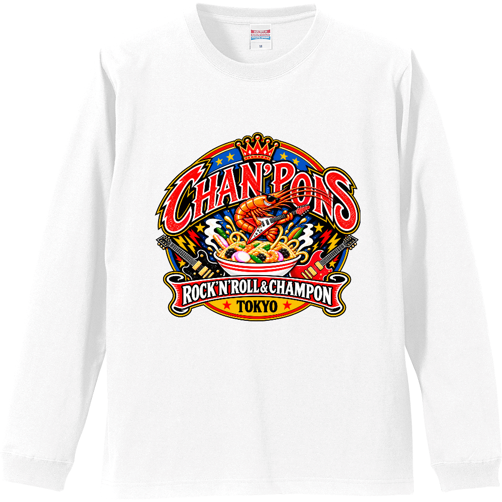 CHA N’ PONS ヴィンテージ（アメリカンダイナーテイスト）長袖Tシャツ　ホワイト／ブラック／ネイビー／レッド