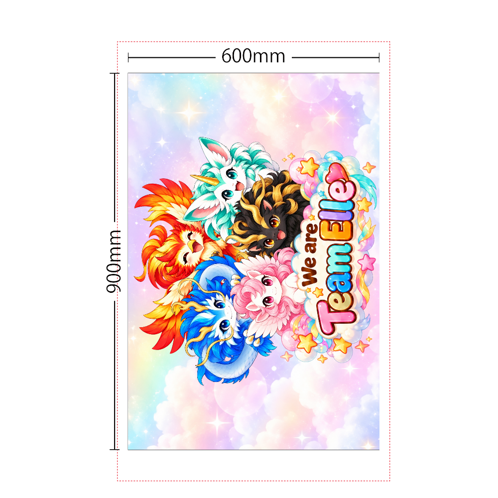 Team Elle全員集合タペストリー(横)