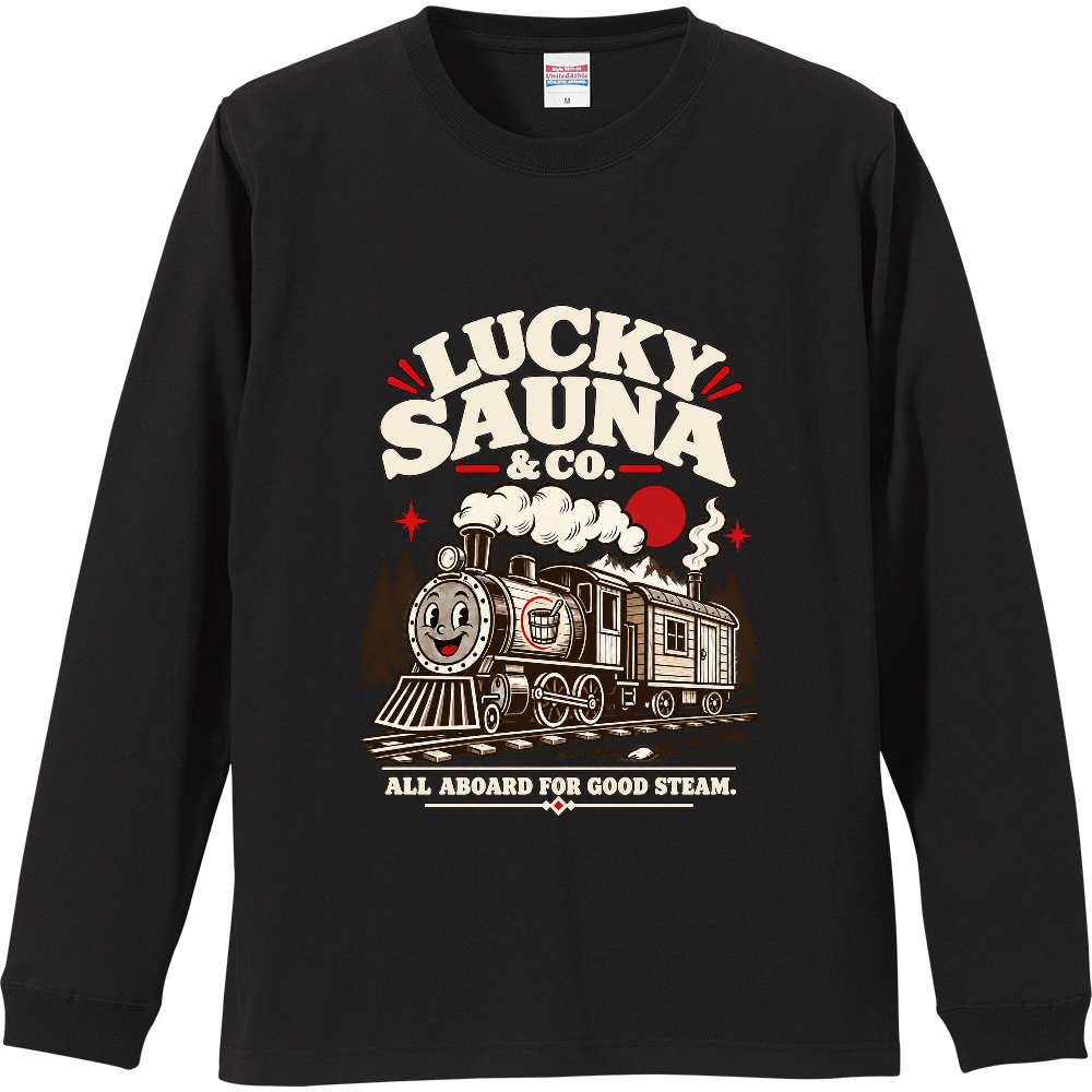 サウナ長袖Tシャツ(レトロ 015-DARK)