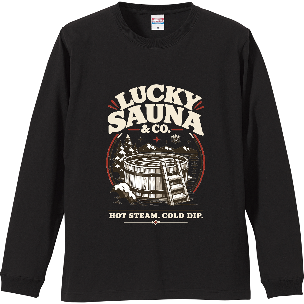 サウナ長袖Tシャツ(レトロ 010-DARK)