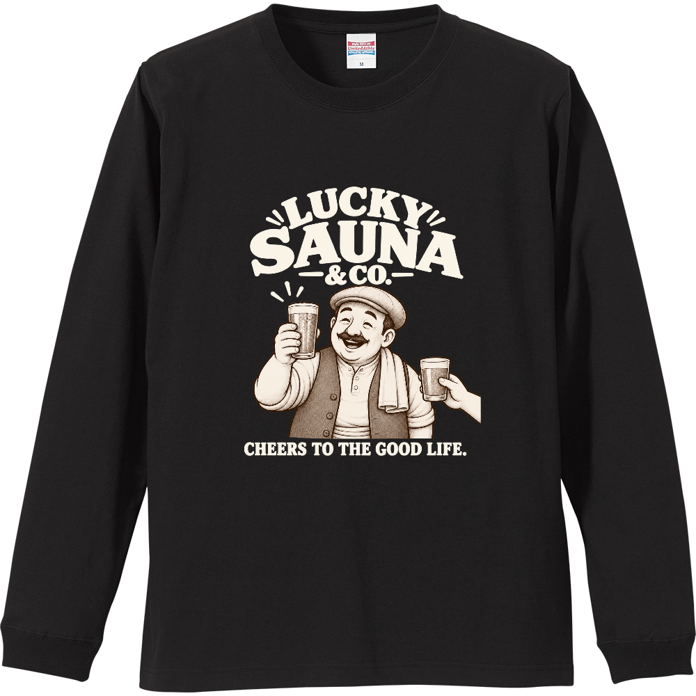 サウナ長袖Tシャツ(支配人 012-DARK)