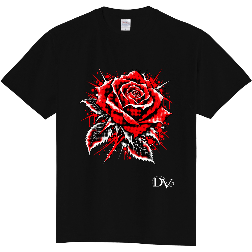 Tシャツ/Punk Rose/ブラック