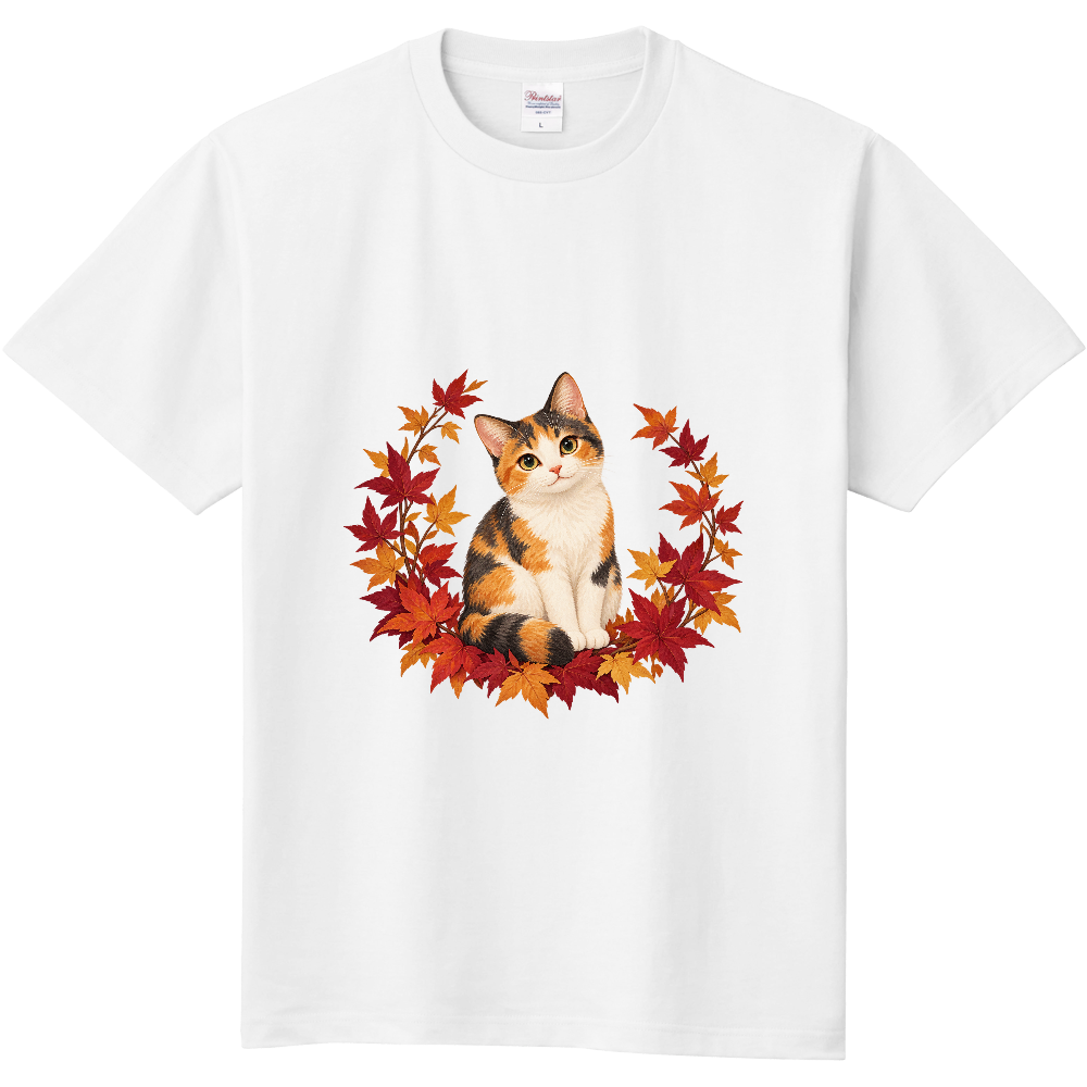 紅葉のぬくもり｜もみじと三毛猫