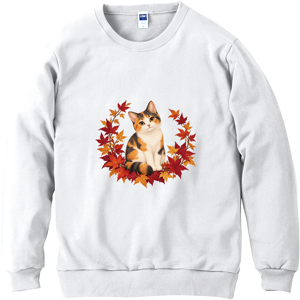 紅葉のぬくもり|もみじと三毛猫