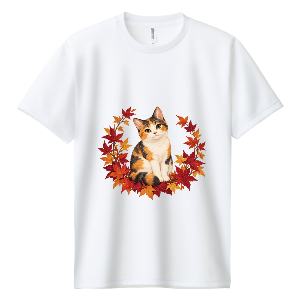 紅葉のぬくもり｜もみじと三毛猫