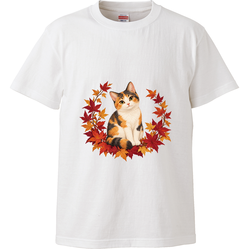 紅葉のぬくもり｜もみじと三毛猫