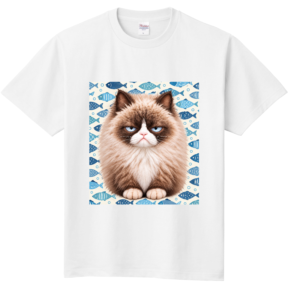 ブーチャとお魚の総柄Tシャツ