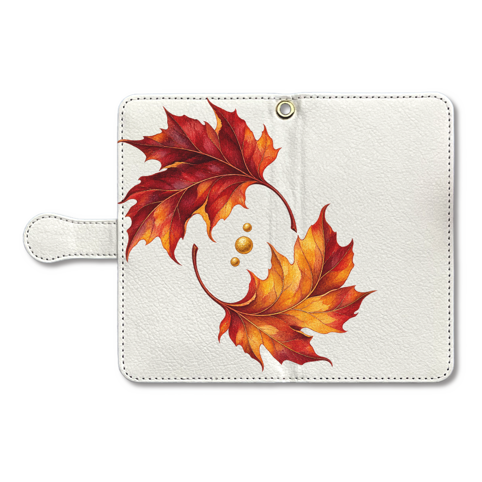 秋風に舞う二枚の紅葉