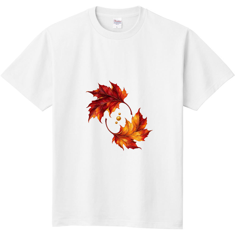 秋風に舞う二枚の紅葉