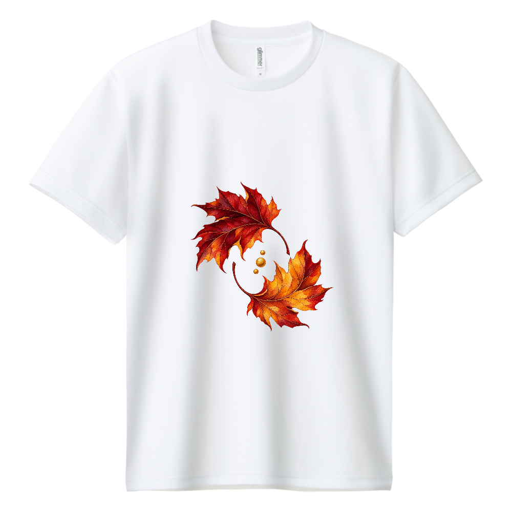 秋風に舞う二枚の紅葉