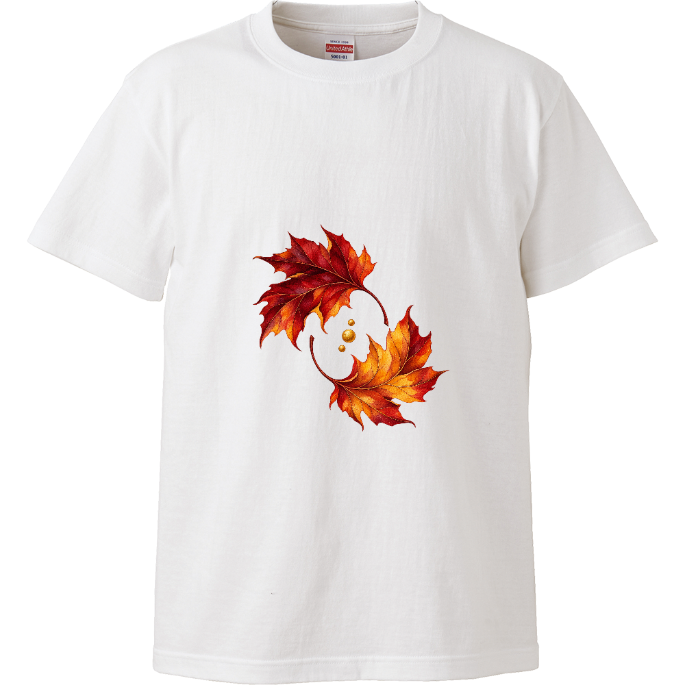 秋風に舞う二枚の紅葉