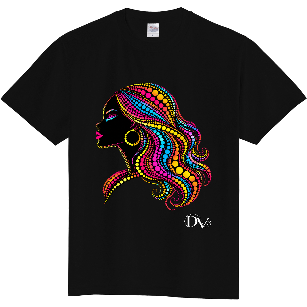 Tシャツ/Dot Glamour/ブラック