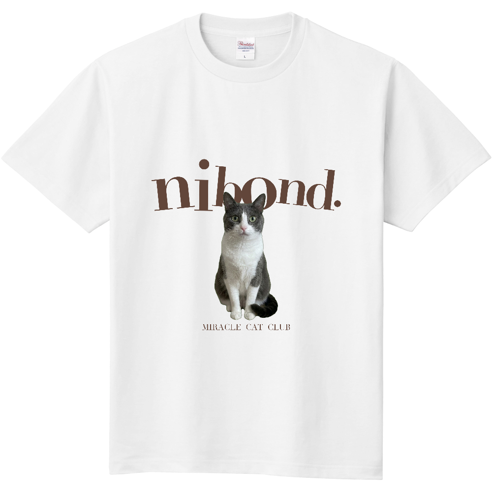 nibond. miracle cat club Tシャツ(ブラウンロゴ)