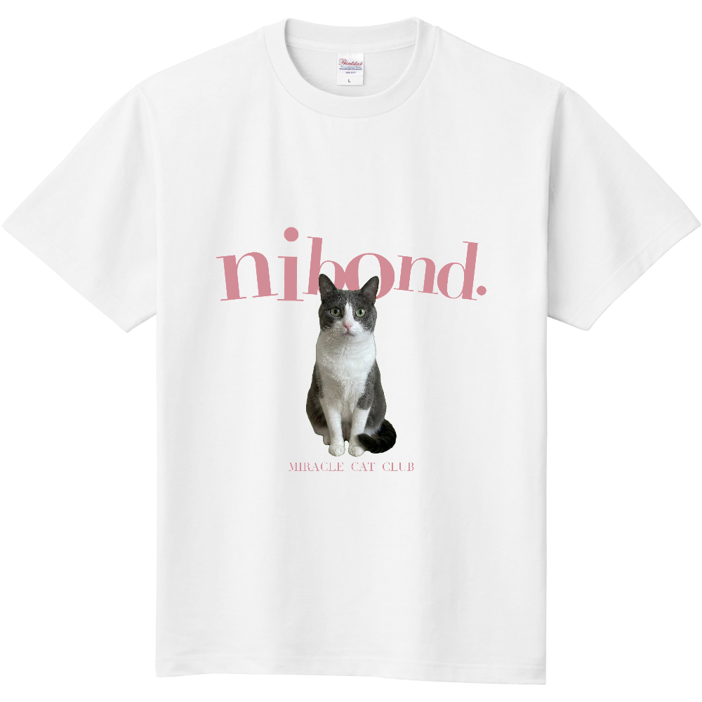 nibond. miracle cat club Tシャツ(ピンクロゴ)