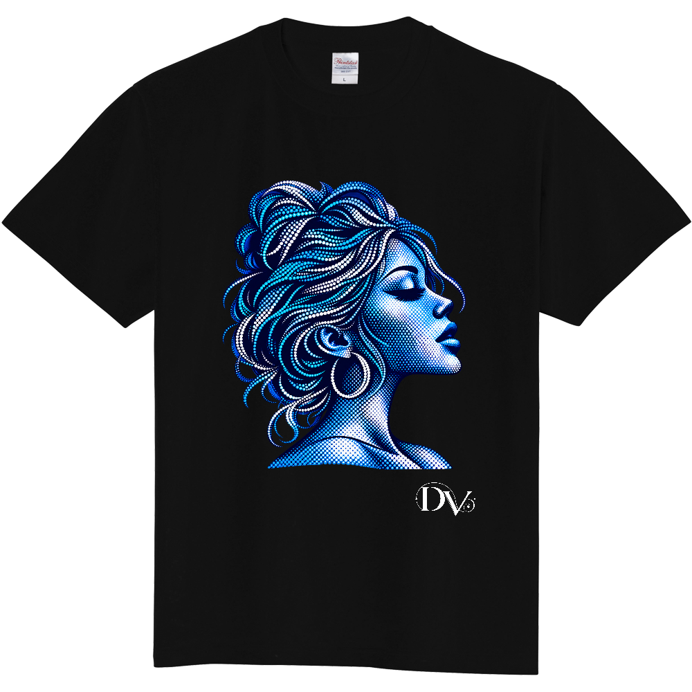 Tシャツ/ Vivid Elegance(ブルー)/ブラック